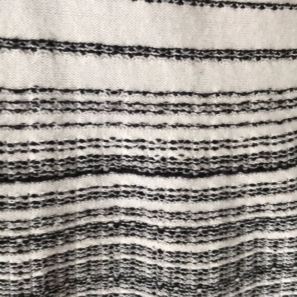 Calvin Klein XS Black and White Striped Flyaway Cardigan Sweater - Picture 2 of 6
